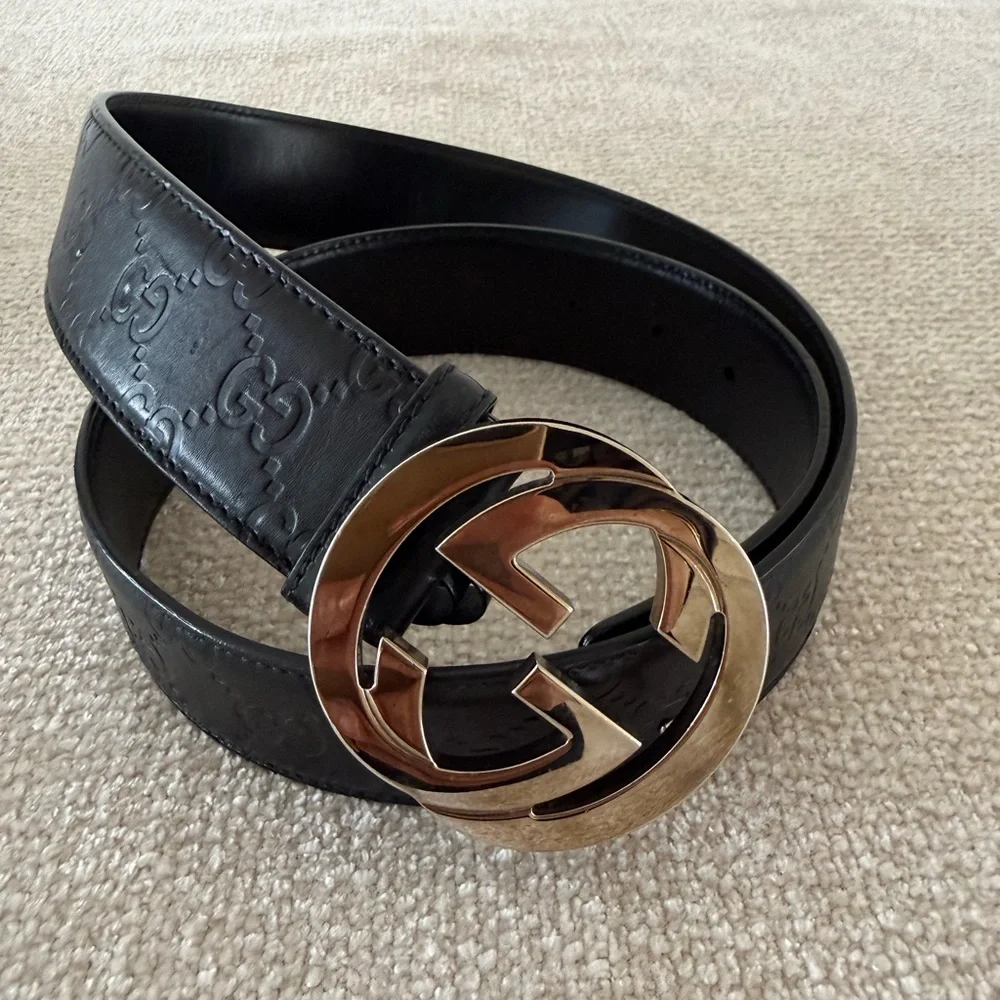 Gucci Black Guccissima Leather Interlocking G - Picture 2 of 5